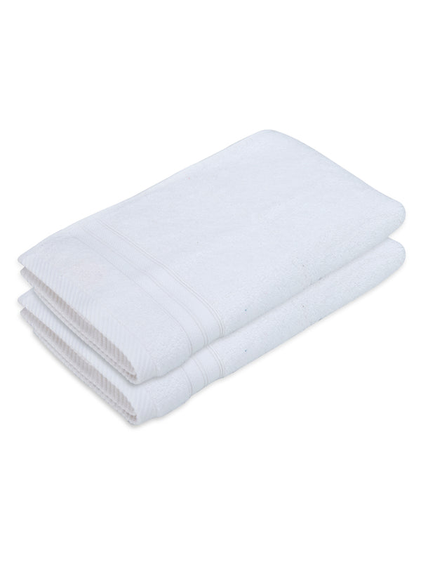 Be Bold 100% Cotton 450 GSM White Solid Hand Towels - Set of 2 (60 L cm x 40 L cm)