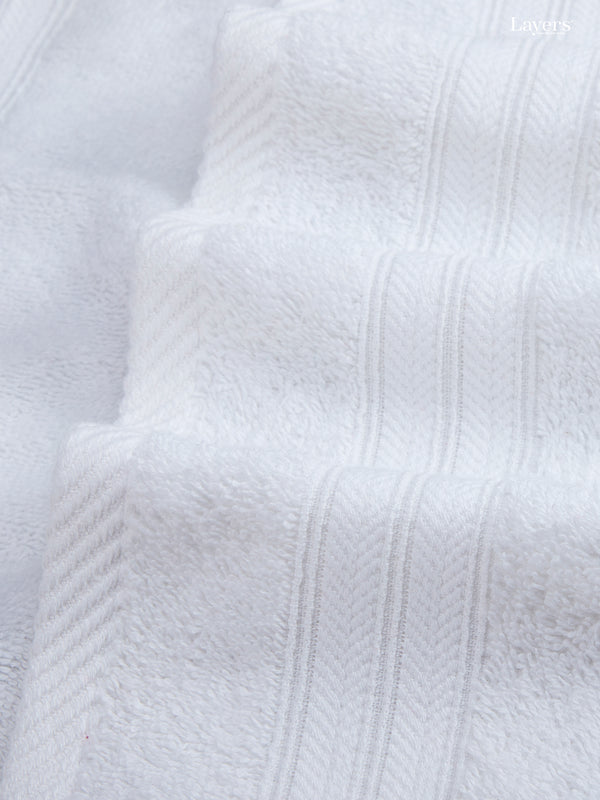 Be Bold 100% Cotton 450 GSM White Solid Hand Towels - Set of 2 (60 L cm x 40 L cm)