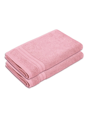 Be Bold 100% Cotton 450 GSM Pink Solid Hand Towels - Set of 2 (60 L cm x 40 L cm)