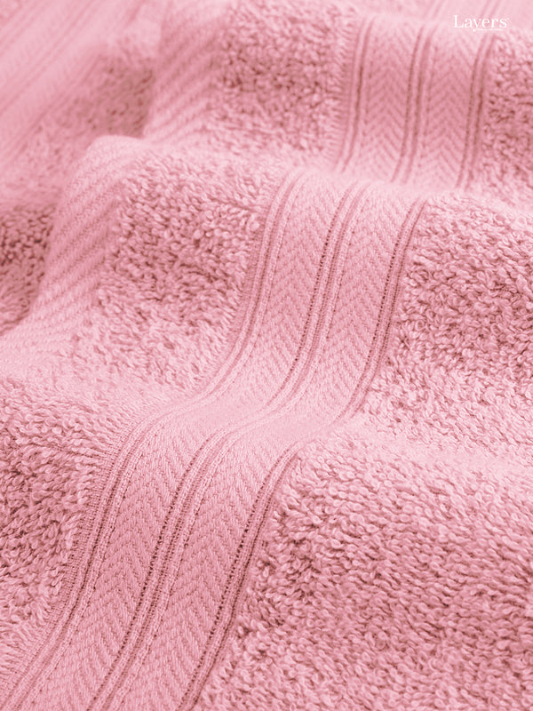 Be Bold 100% Cotton 450 GSM Pink Solid Hand Towels - Set of 2 (60 L cm x 40 L cm)