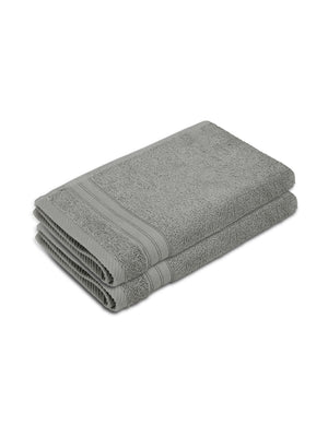 Be Bold 100% Cotton 450 GSM Grey Solid Hand Towels - Set of 2 (60 L cm x 40 L cm)