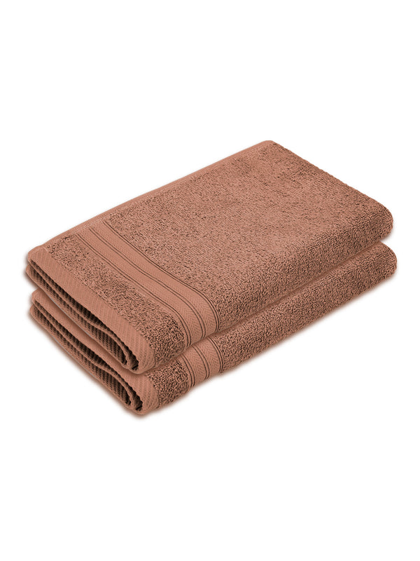 Be Bold 100% Cotton 450 GSM Brown Solid Hand Towels - Set of 2 (60 L cm x 40 L cm)