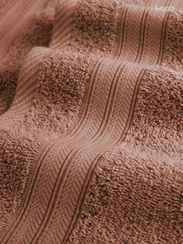 Be Bold 100% Cotton 450 GSM Brown Solid Hand Towels - Set of 2 (60 L cm x 40 L cm)