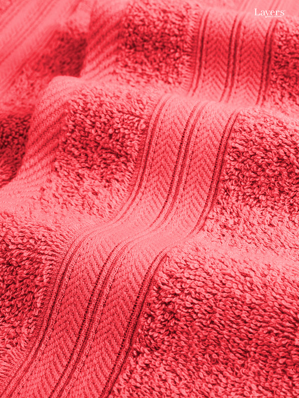 Be Bold 100% Cotton 450 GSM Pink Solid Hand Towels - Set of 2 (60 L cm x 40 L cm)