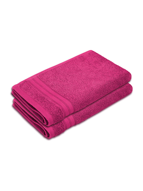 Be Bold 100% Cotton 450 GSM Pink Solid Hand Towels - Set of 2 (60 L cm x 40 L cm)