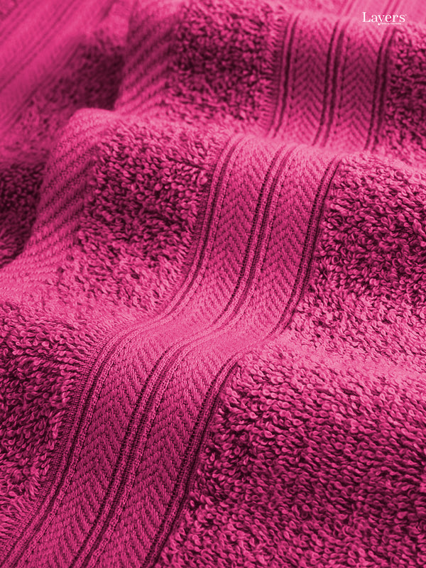 Be Bold 100% Cotton 450 GSM Pink Solid Hand Towels - Set of 2 (60 L cm x 40 L cm)