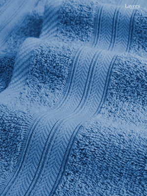 Be Bold 100% Cotton 450 GSM Blue Solid Hand Towels - Set of 2 (60 L cm x 40 L cm)