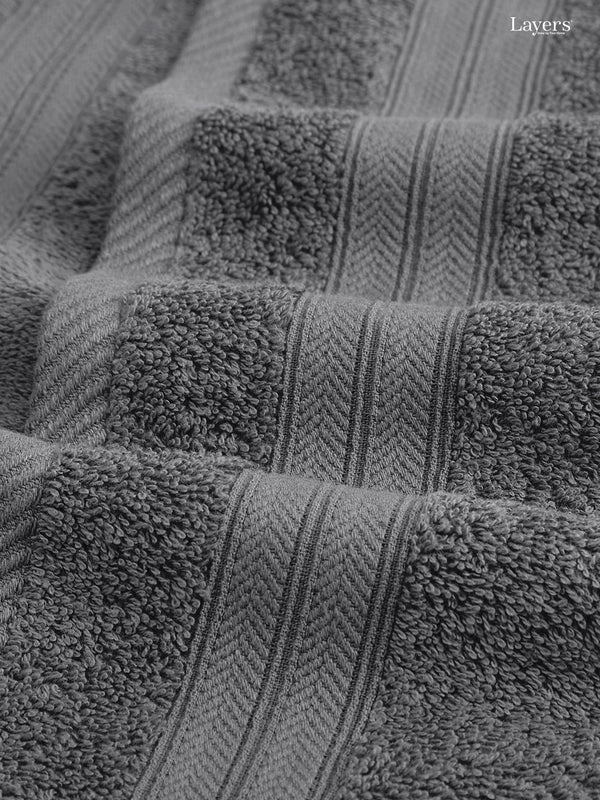 Be Bold 100% Cotton 450 GSM Grey Solid Hand Towels - Set of 2 (60 L cm x 40 L cm)