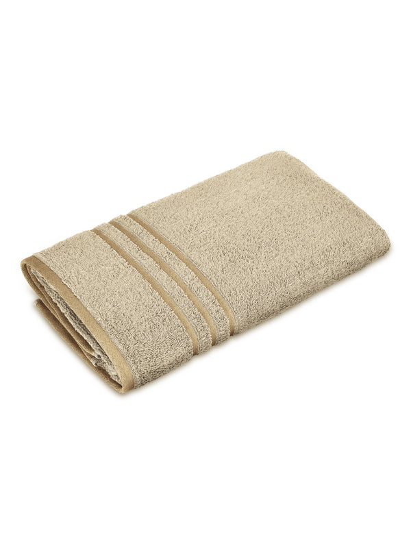 BasicX 100% Cotton 380 GSM Cream Solid Bath Towel - Set of 1 (150 L cm x 70 W cm)