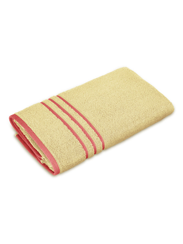 BasicX 100% Cotton 380 GSM Yellow Solid Bath Towel - Set of 1 (150 L cm x 70 W cm)