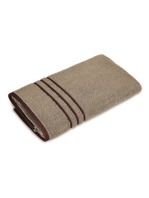 BasicX 100% Cotton 380 GSM Beige Solid Bath Towel - Set of 1 (150 L cm x 70 W cm)