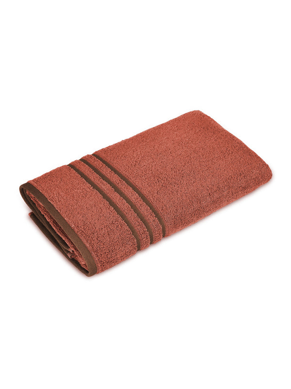 BasicX 100% Cotton 380 GSM Red Solid Bath Towel - Set of 1 (150 L cm x 70 W cm)