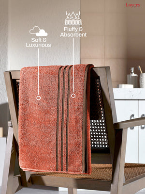 BasicX 100% Cotton 380 GSM Red Solid Bath Towel - Set of 1 (150 L cm x 70 W cm)