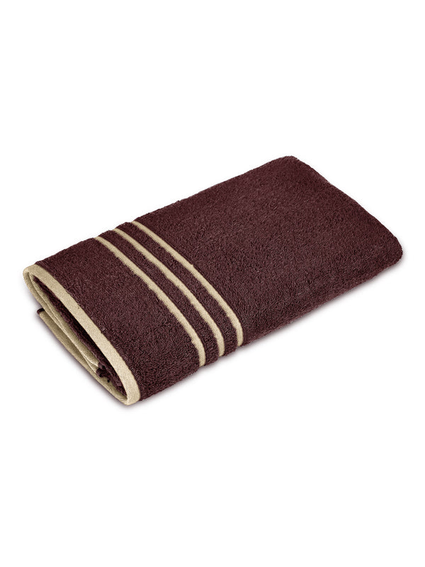 BasicX 100% Cotton 380 GSM Brown Solid Bath Towel - Set of 1 (150 L cm x 70 W cm)