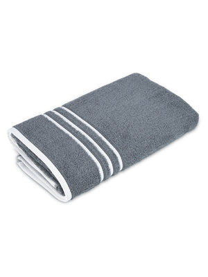 BasicX 100% Cotton 380 GSM Grey Solid Bath Towel - Set of 1 (150 L cm x 70 W cm)