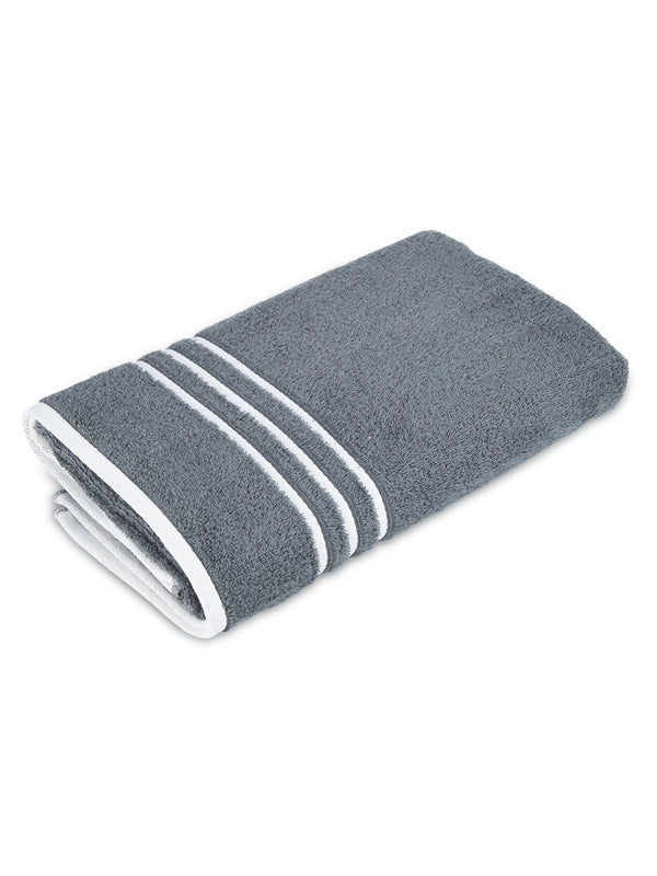 BasicX 100% Cotton 380 GSM Grey Solid Bath Towel - Set of 1 (150 L cm x 70 W cm)