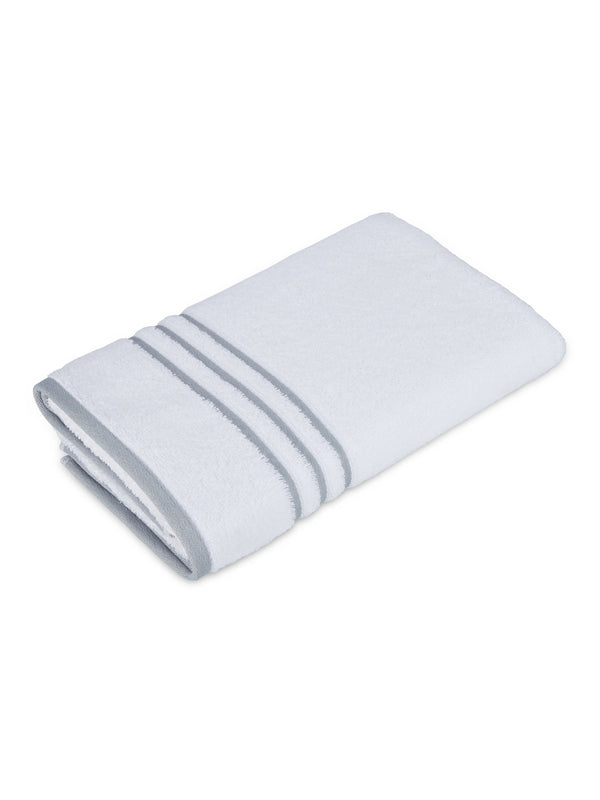 BasicX 100% Cotton 380 GSM White Solid Bath Towel - Set of 1 (150 L cm x 70 W cm)