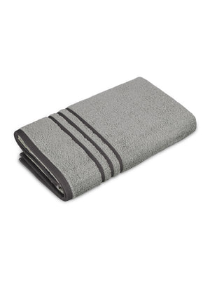 BasicX 100% Cotton 380 GSM Grey Solid Bath Towel - Set of 1 (150 L cm x 70 W cm)