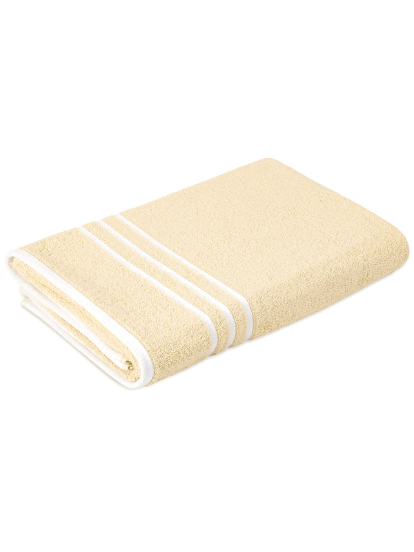 Tuscany 100% Cotton 380 GSM Cream Solid Bath Towel - Pack of 1 (150 L cm x 70 W cm)