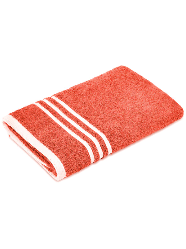 Tuscany 100% Cotton 380 GSM Peach Solid Bath Towel - Pack of 1 (150 L cm x 70 W cm)