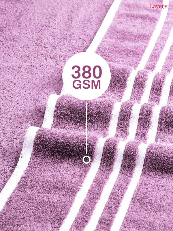Tuscany 100% Cotton 380 GSM Purple Solid Bath Towel - Pack of 1 (150 L cm x 70 W cm)