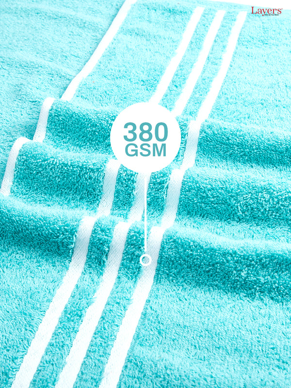 Tuscany 100% Cotton 380 GSM Blue Solid Bath Towel - Pack of 1 (150 L cm x 70 W cm)
