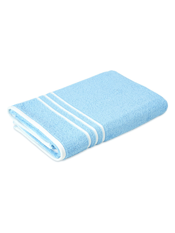 Tuscany 100% Cotton 380 GSM Blue Solid Bath Towel - Pack of 1 (150 L cm x 70 W cm)