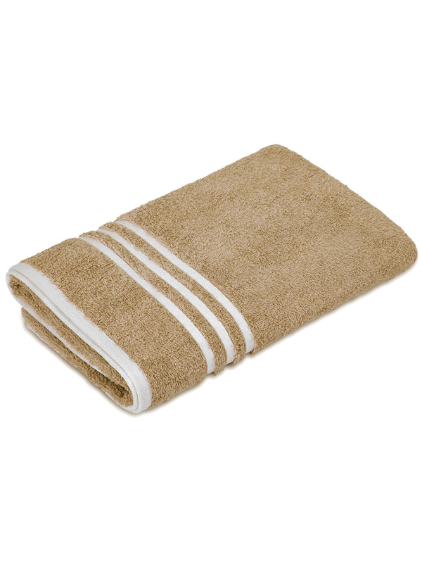 Tuscany 100% Cotton 380 GSM Cream Solid Bath Towel - Pack of 1 (150 L cm x 70 W cm)