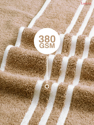 Tuscany 100% Cotton 380 GSM Cream Solid Bath Towel - Pack of 1 (150 L cm x 70 W cm)