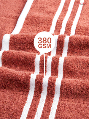 Tuscany 100% Cotton 380 GSM Brown Solid Bath Towel - Pack of 1 (150 L cm x 70 W cm)