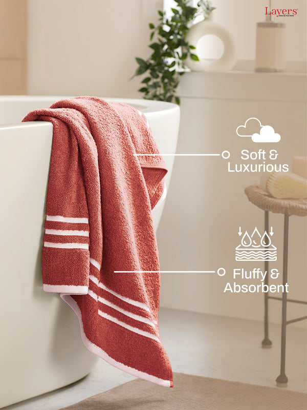 Tuscany 100% Cotton 380 GSM Brown Solid Bath Towel - Pack of 1 (150 L cm x 70 W cm)