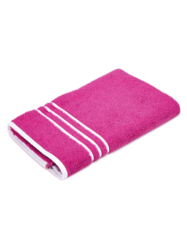 Tuscany 100% Cotton 380 GSM Pink Solid Bath Towel - Pack of 1 (150 L cm x 70 W cm)