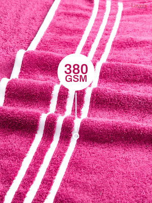 Tuscany 100% Cotton 380 GSM Pink Solid Bath Towel - Pack of 1 (150 L cm x 70 W cm)