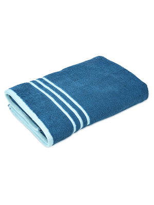 Tuscany 100% Cotton 380 GSM Blue Solid Bath Towel - Pack of 1 (150 L cm x 70 W cm)