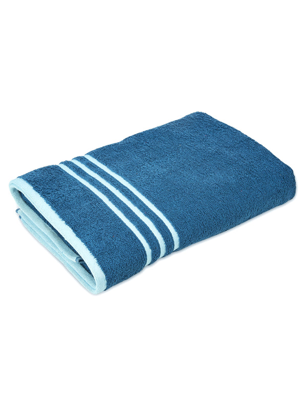 Tuscany 100% Cotton 380 GSM Blue Solid Bath Towel - Pack of 1 (150 L cm x 70 W cm)