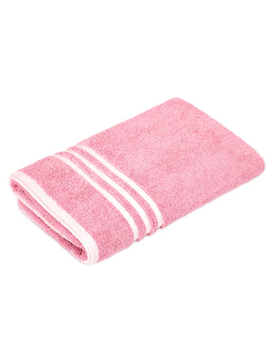 Tuscany 100% Cotton 380 GSM Pink Solid Bath Towel - Pack of 1 (150 L cm x 70 W cm)