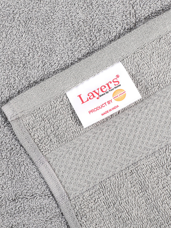 100% Cotton Towel Combo, 380 GSM Grey, Jashn Collection (1 Bath Towel & 2 Hand Towels)