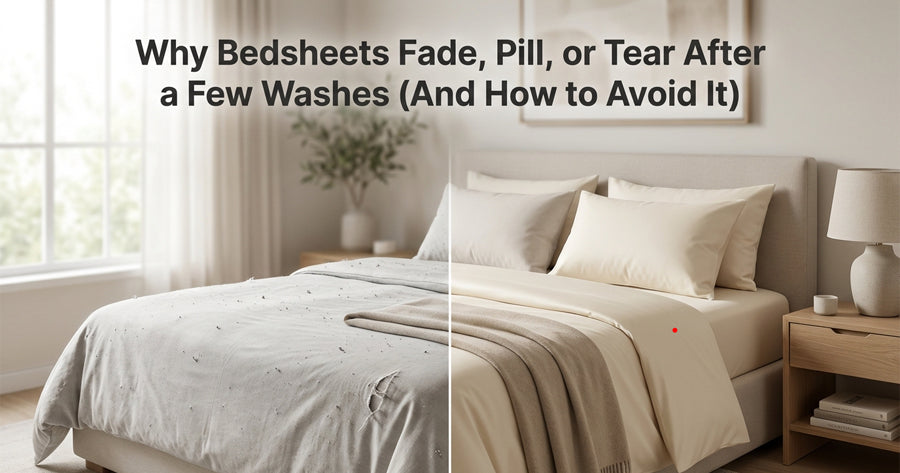 Bedsheet fading and pilling after repeated washing in Indian homes