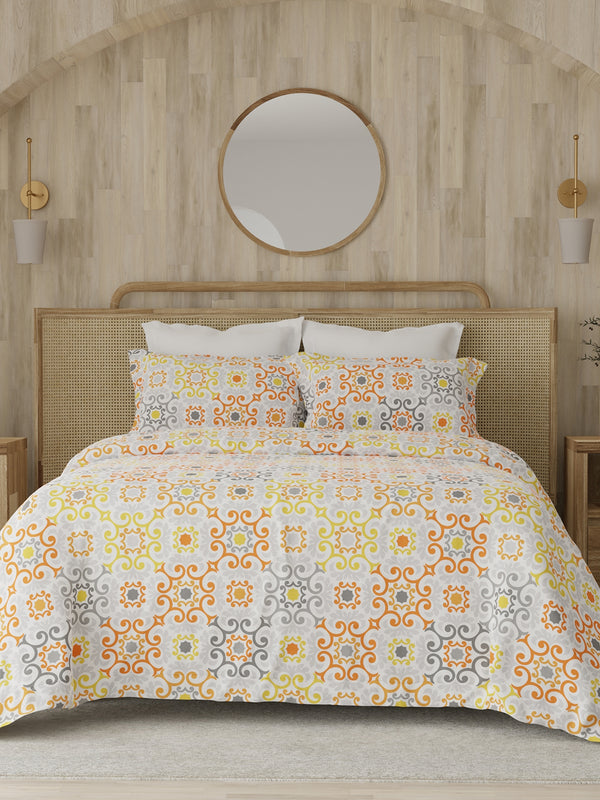 Zen 225 CVC Multicolor Ethnic 1 King Size Bedsheet with 2 Pillow Covers