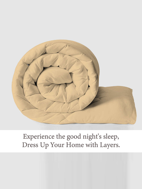 Savona 120 GSM Beige Double Reversible Comforter - Pack of 1