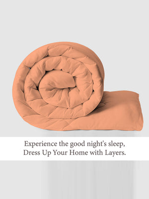 Savona 120 GSM Peach Single Reversible Comforter - Pack of 1