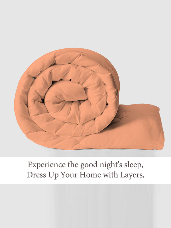 Savona 120 GSM Peach Single Reversible Comforter - Pack of 1