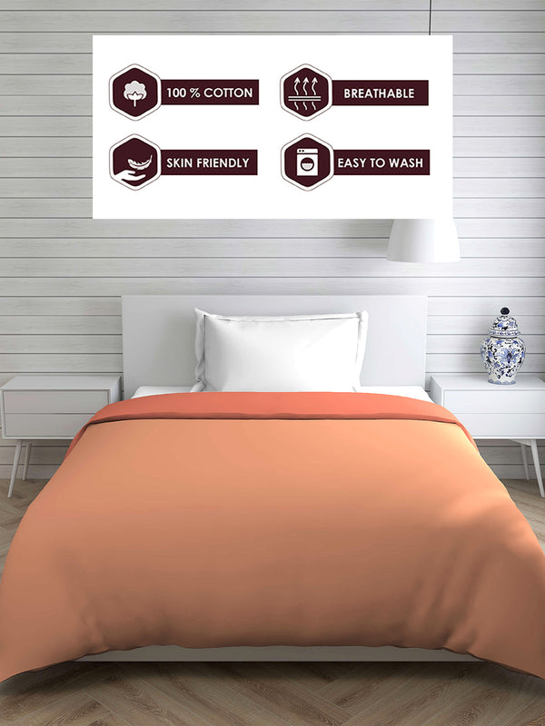 Savona 120 GSM Peach Single Reversible Comforter - Pack of 1
