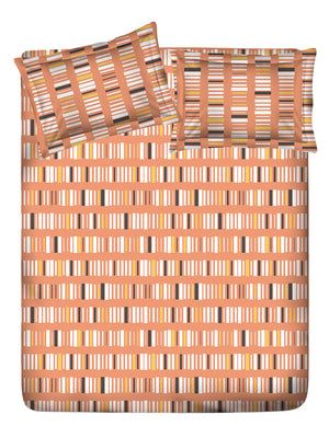 Cotton Plus 100% Cotton 120 TC Brown Geometrical 1 Double Size Bedsheet with 2 Pillow Covers