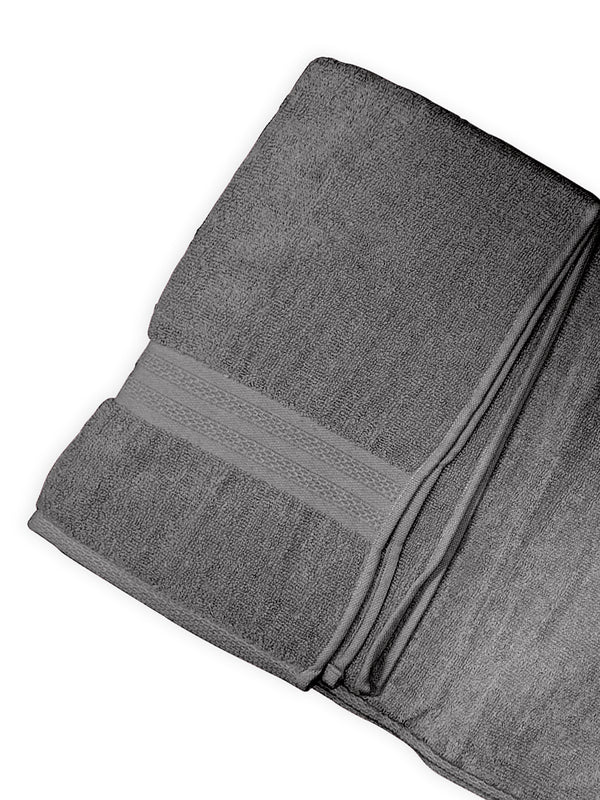 Cotton Plus 480 GSM 100% Cotton Grey Bath Towel - Pack of 1 (140 L cm x 70 W cm)