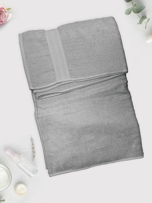 Cotton Plus 480 GSM 100% Cotton Grey Bath Towel - Pack of 1 (140 L cm x 70 W cm)
