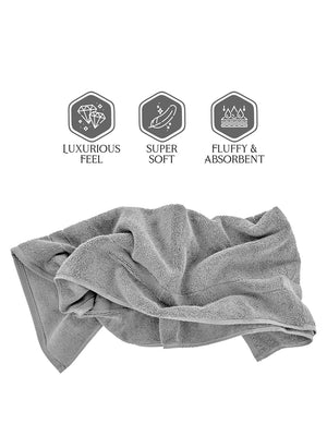 Cotton Plus 480 GSM 100% Cotton Grey Bath Towel - Pack of 1 (140 L cm x 70 W cm)