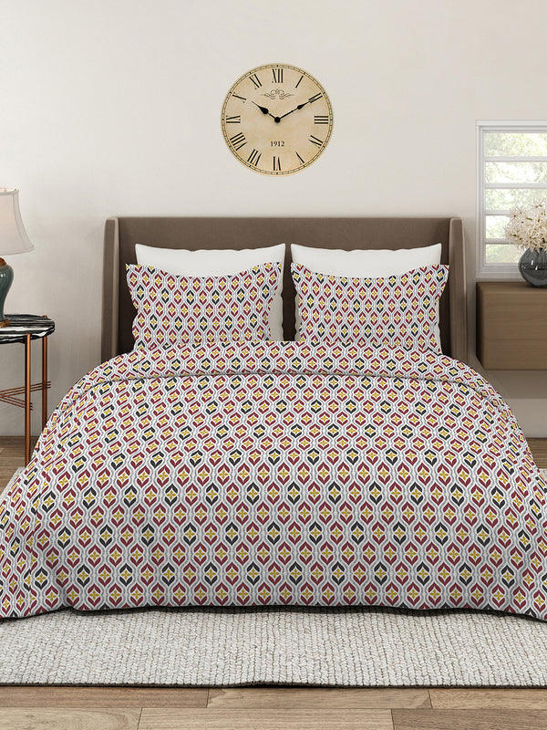 Aura Microfibre 110 GSM Multicolor Ethnic 1 Double Size Bedsheet with 2 Pillow Covers