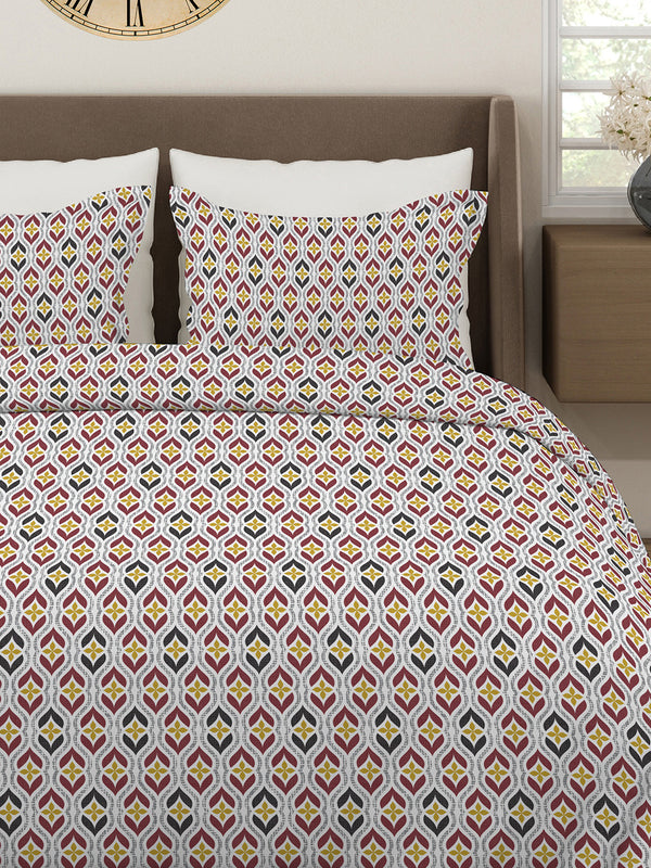 Aura Microfibre 110 GSM Multicolor Ethnic 1 Double Size Bedsheet with 2 Pillow Covers