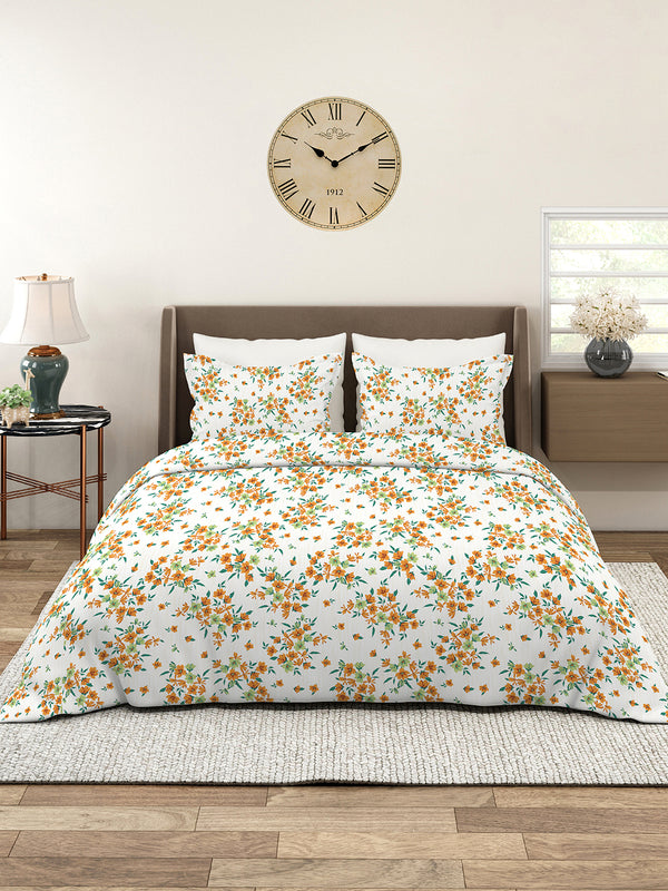 Aria Microfibre 125 GSM Multicolor Floral 1 Double Size Bedsheet with 2 Pillow Covers